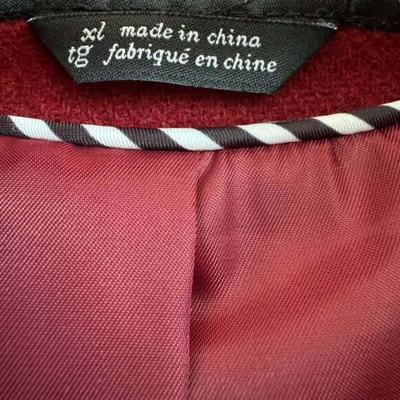 Kate Spade NY Wool Blend Double Breasted Long Coat Deep Lipstick Red XL Women - Picture 5 of 11